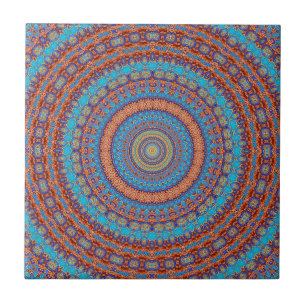 Abstraktes Mandala-Rundmuster Kaleidosco Fliese