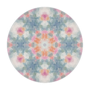 Abstraktes Mandala-Rundmuster Kaleidosco Schneidebrett