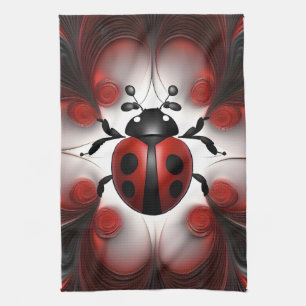 Abstraktes Marienkäfer-Kunst-Design, Geschirrtuch