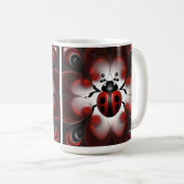 Abstraktes Marienkäfer-Kunst-Design, Kaffeetasse (VorderseiteRechts)