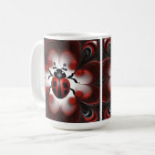 Abstraktes Marienkäfer-Kunst-Design, Kaffeetasse (Vorderseite Links)