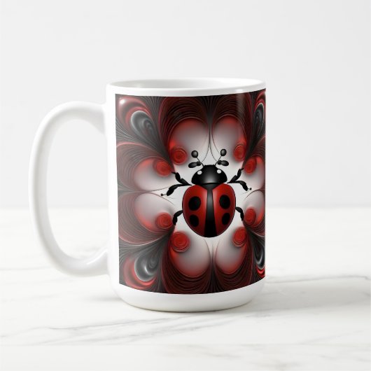 Abstraktes Marienkäfer-Kunst-Design, Kaffeetasse (Links)
