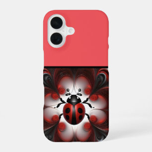 Abstraktes Marienkäfer-Kunstdesign, iPhone 16 Hülle