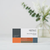 Abstraktes Marine-Blau u. rostige Orange Visitenkarte (Stehend Vorderseite)