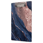 Abstraktes Marinedesign und goldene Rose Klemmbrett (Links)