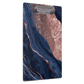 Abstraktes Marinedesign und goldene Rose Klemmbrett (Rechts)