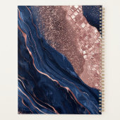Abstraktes Marinedesign und goldene Rose Planer (Rückseite)