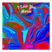 Abstraktes Marmor Flüssig-farbiges, glänzendes Pos Poster (Vorderseite)