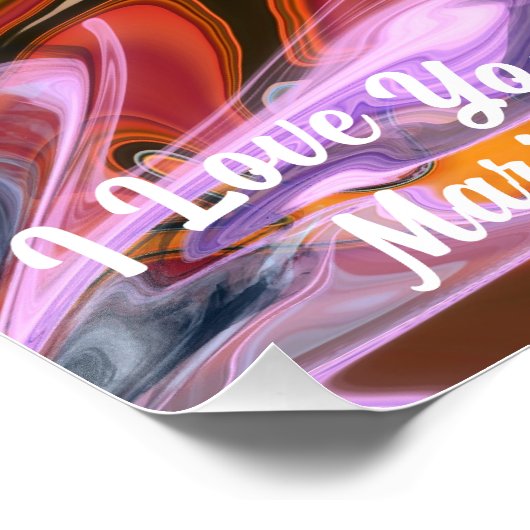 Abstraktes Marmor-Flüssig-farbiges, glänzendes Pos Poster (Ecke)