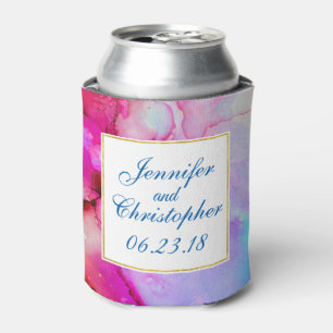 Abstraktes Marmor in Rosa und Türkis Dosenkühler