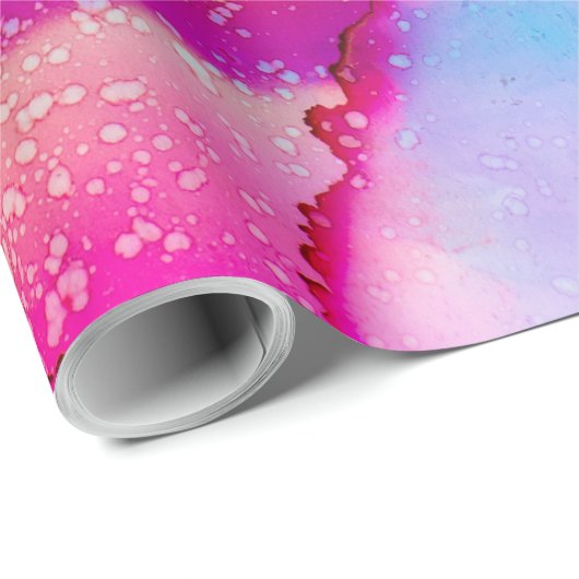 Abstraktes Marmor in Rosa und Türkis Geschenkpapier (Rolleneckpunkt)