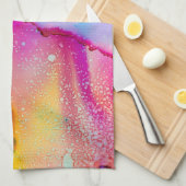 Abstraktes Marmor in Rosa und Türkis Geschirrtuch (Viertel Falte)