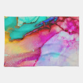 Abstraktes Marmor in Rosa und Türkis Geschirrtuch (Horizontal)