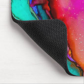 Abstraktes Marmor in Rosa und Türkis Mousepad (Ecke)