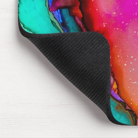 Abstraktes Marmor in Rosa und Türkis Mousepad (Ecke)
