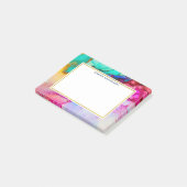 Abstraktes Marmor in Rosa und Türkis Post-it Klebezettel (angewinkelt)