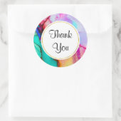 Abstraktes Marmor in Rosa und Türkis Runder Aufkleber (Tasche)