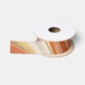 Abstraktes Marmor Orangefarbenes Band Satinband (Spule)