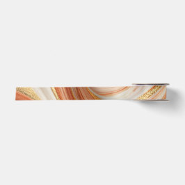 Abstraktes Marmor Orangefarbenes Band Satinband