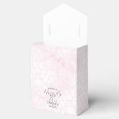 Abstraktes Marmor-Rosa-Hochzeitsskript Schwarz Geschenkschachtel (Geöffnet)