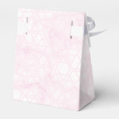 Abstraktes Marmor-Rosa-Hochzeitsskript Schwarz Geschenkschachtel (Rückseite)