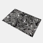 Abstraktes Marmorbild Schwarz Fußmatte (Schrägansicht)