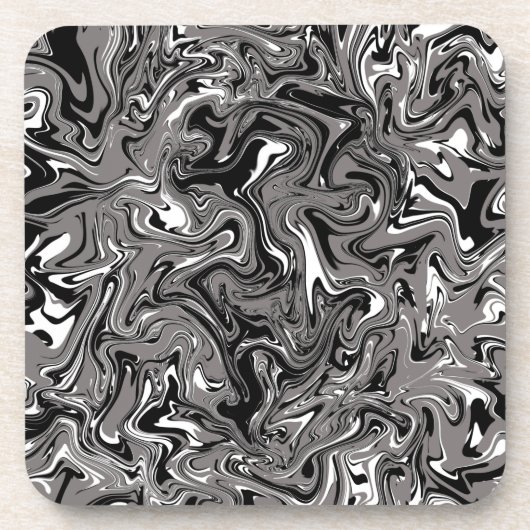 Abstraktes Marmorbild Schwarz Getränkeuntersetzer (Vorderseite)