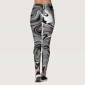 Abstraktes Marmorbild Schwarz Leggings (Rückseite)