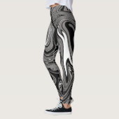 Abstraktes Marmorbild Schwarz Leggings (Links)