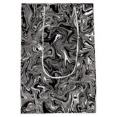 Abstraktes Marmorbild Schwarz Mittlere Geschenktüte (Rückseite)