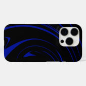 Abstraktes Marmordesign in Schwarz und Blau Case-Mate iPhone Hülle (Rückseite (Horizontal))