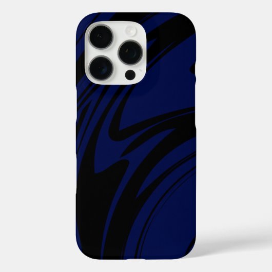 Abstraktes Marmordesign in Schwarz und Blau Case-Mate iPhone Hülle (Rückseite)