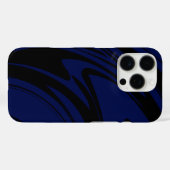 Abstraktes Marmordesign in Schwarz und Blau Case-Mate iPhone Hülle (Rückseite (Horizontal))