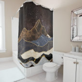 Abstraktes Marmorgebirge unter dem Sternenhimmel Duschvorhang (Beispiel)