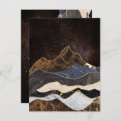 Abstraktes Marmorgebirge unter dem Sternenhimmel Postkarte (Vorne/Hinten)