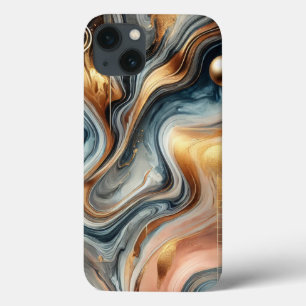 Abstraktes Marmorgehäuse - Gold- und Navy-Swirt-De Case-Mate iPhone Hülle