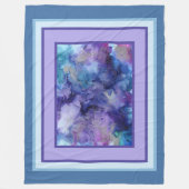 Abstraktes Marmorglas, Lila und blau Fleecedecke (Vorderseite)