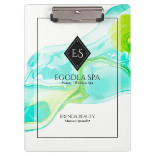 Abstraktes Marmorieren in leuchtenden Aquarellfarb Klemmbrett