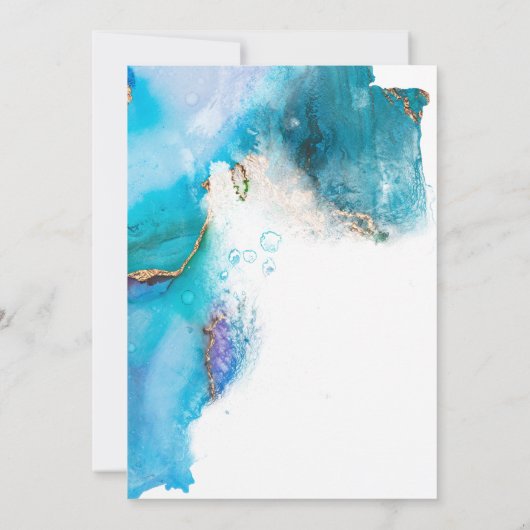 Abstraktes marmoriertes Ink Amethyst Save the Date Einladung (Rückseite)