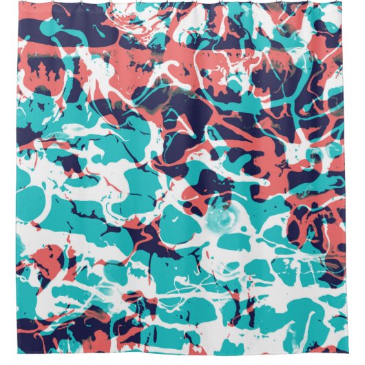 Abstraktes marmoriertes Papier - Hintergrund Duschvorhang (Vorderseite)