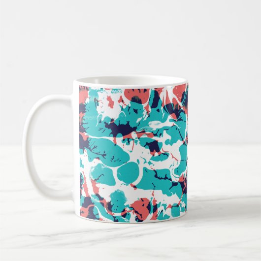 Abstraktes marmoriertes Papier - Hintergrund Kaffeetasse (Links)