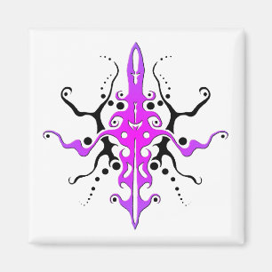 Abstraktes Masken-Stammes-Tattoo-Design - pink Magnet