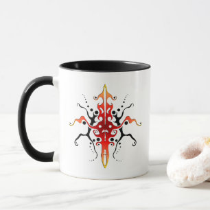 Abstraktes Masken-Stammes-Tattoo-Design - rot Tasse