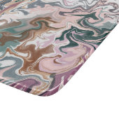 Abstraktes Massiv aus grünem und rosa Marmor Schneidebrett (Ecke)