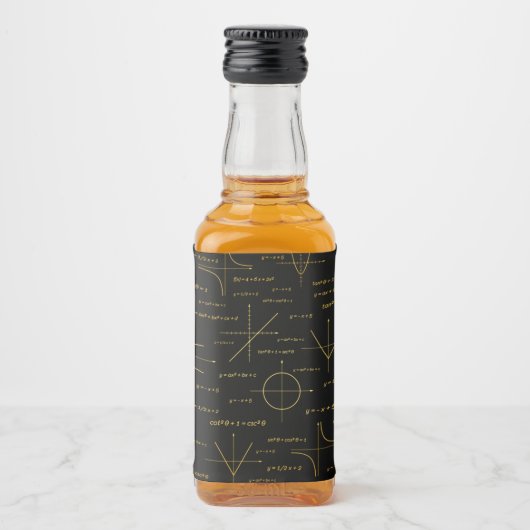 abstraktes Mathematikmuster Alkoholflaschenetikett (Vorderseite)