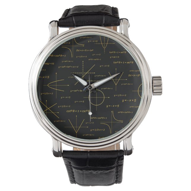 abstraktes Mathematikmuster Armbanduhr (Vorderseite)