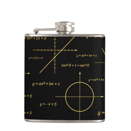 abstraktes Mathematikmuster Flachmann (Vorderseite)