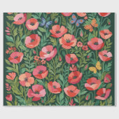 Abstraktes Matisse-Mohn-Schmetterling-Geschenkpapi Geschenkpapier (Flach)
