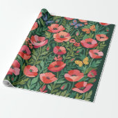 Abstraktes Matisse-Mohn-Schmetterling-Geschenkpapi Geschenkpapier (Ungerollt)