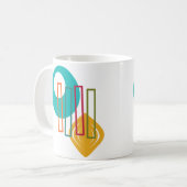 Abstraktes MCM-Design Kaffeetasse (Vorderseite Links)